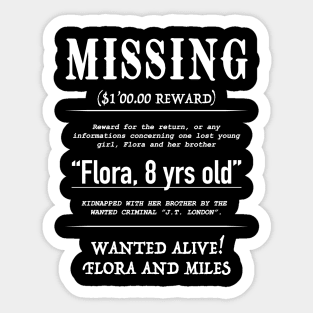 MISSING Flora white Sticker